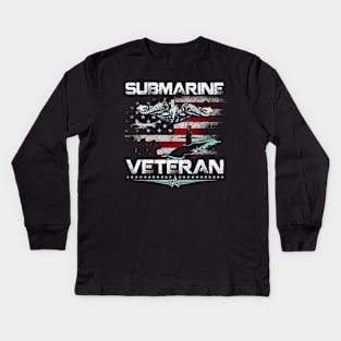 Submarine Veteran Shirt For Submariner - Gift for Veterans Day 4th of July or Patriotic Memorial Day Kids Long Sleeve T-Shirt